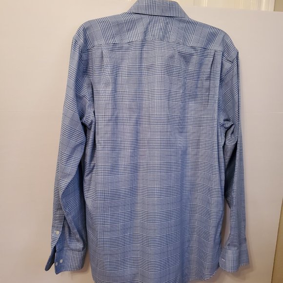 Nordstrom Signature men's trim fit cotton dress shirt blue size 34/35. neck 16.5 - Picture 7 of 13